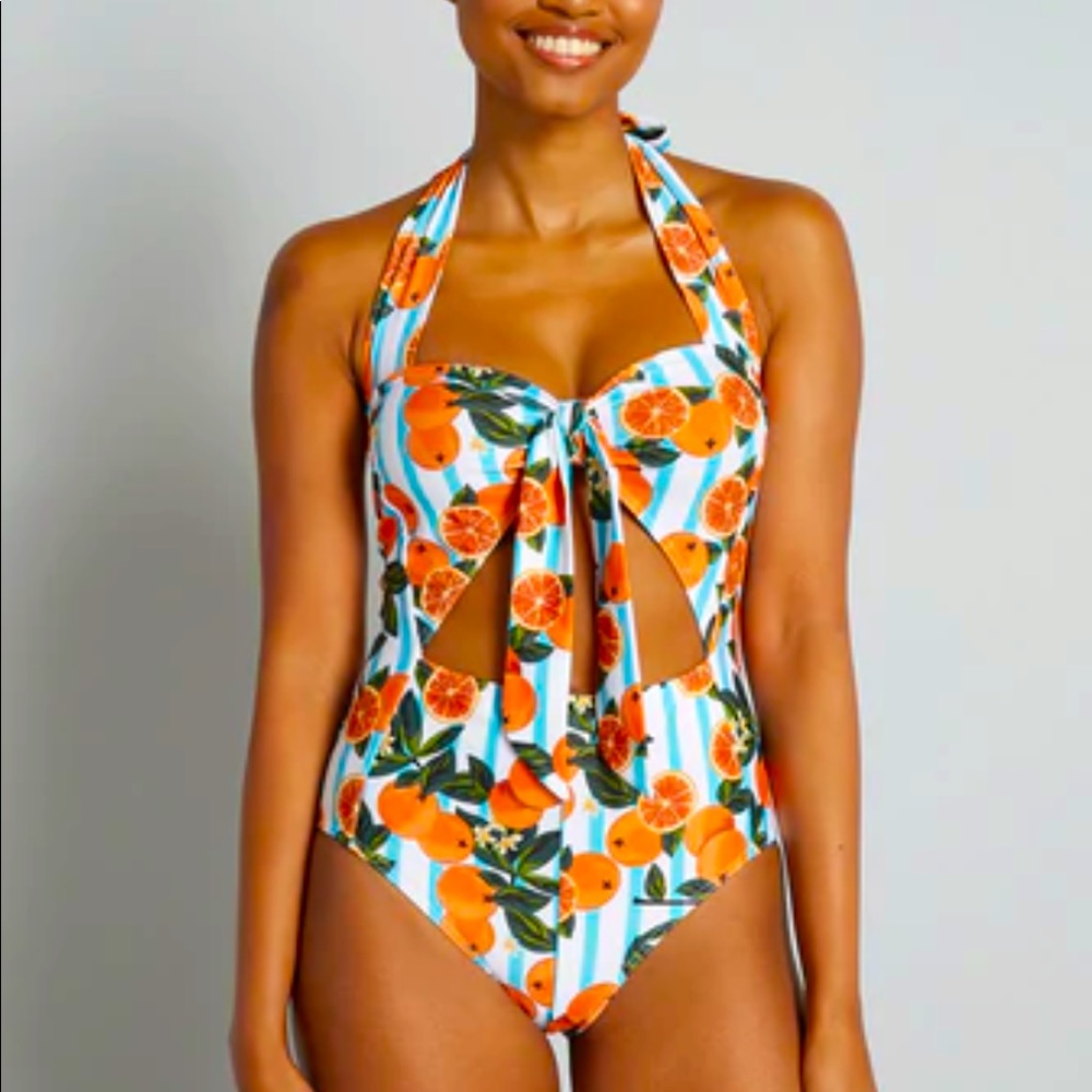 NWT ModCloth Serena Swimsuit with Citrus Patern